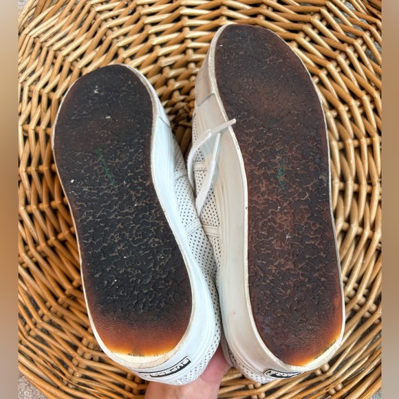 Superga White Perforated Leather Platform Lace Up Sneakers Size 8.5 - Picture 9 of 9